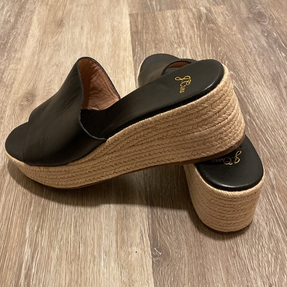 New J Crew Platform Women’s Black Slip On Sandals - Picture 5 of 10